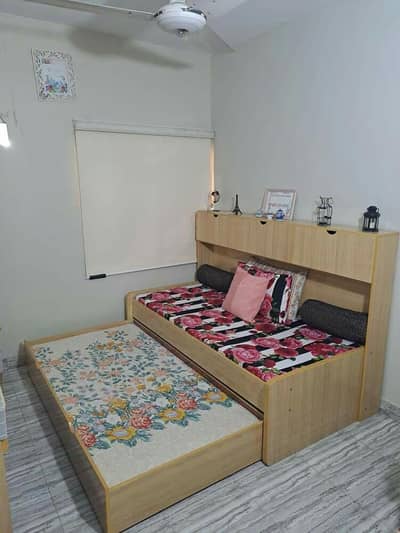 2-in-1 Wooden Trundle Bed (Without Mattresses)