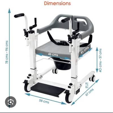 Main Features:  2 in 1 Design — Wheelchair + Commode Chair  Height