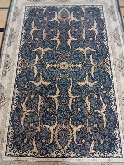 Navy blue carpet  with flower designs
