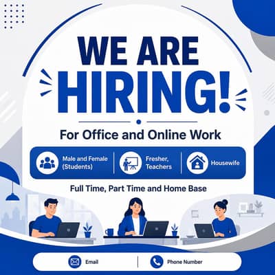 Hiring male and female  on urgent bases.