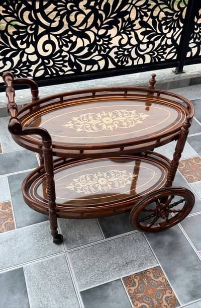 Sheesham wood tea trolley