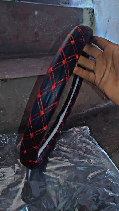 Red stitching universal steering wheel cover