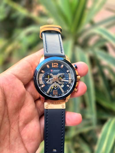Curren Men's Lether Luxury Chronograph Watch