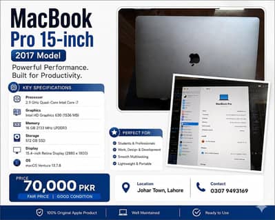 MacBook Pro 15-inch (2017) Pristine Condition!