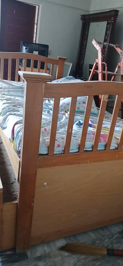 wooden bed