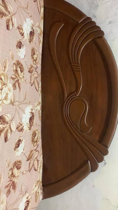 Wood King Bed with Mattress (