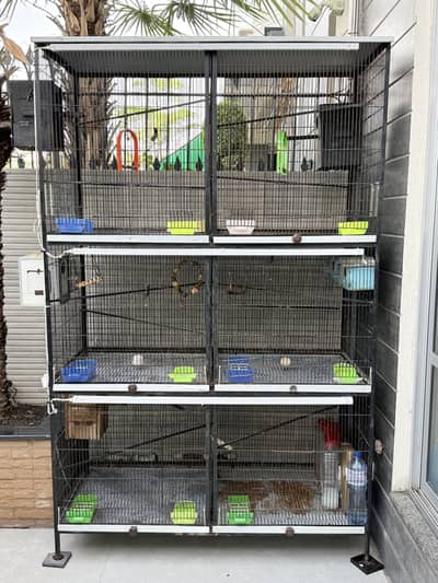 Heavy Duty Iron Bird Cage – 6 Compartments Convertible to 3
