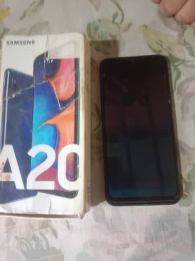 Samsung A20 With box original Condition panel change hoga