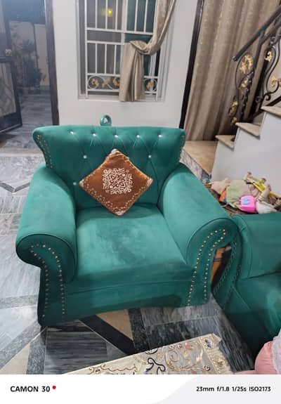 sofa for sale 5 seater need and clean green colour