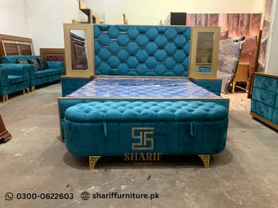 Bed Set, Furniture Set, Bedroom Set, Side Tables, Dressing Table