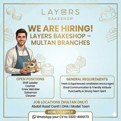 Shift Leader ,Cashier  ,Crew Member ,Cleaner ,Salesman . Jobs