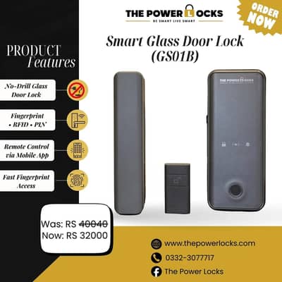 Smart Glass Door Lock – Modern & Secure, New Smart Glass Door Lock