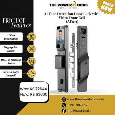 Fully Keyless Smart Door Lock With AI Face Recognition, AI Smart Lock