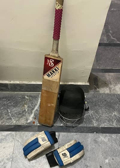 Bat ,Helmet, Gloves
