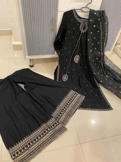 Batik 3 peice embroidered Dress