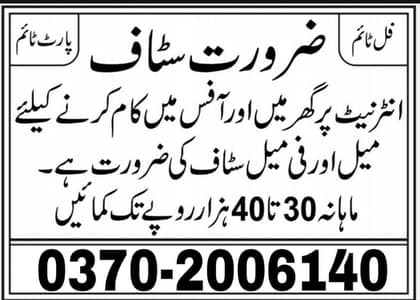Part time job available