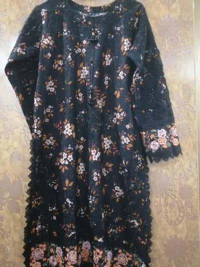 lawn embroided 3 piece dress