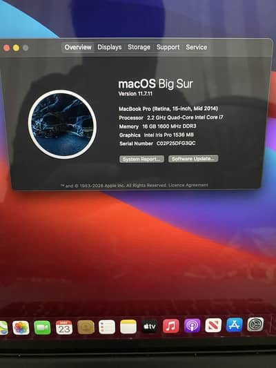 MacBook Pro 2014 15” Core i7 2.2 GHz 16GB RAM 256GB SSD
