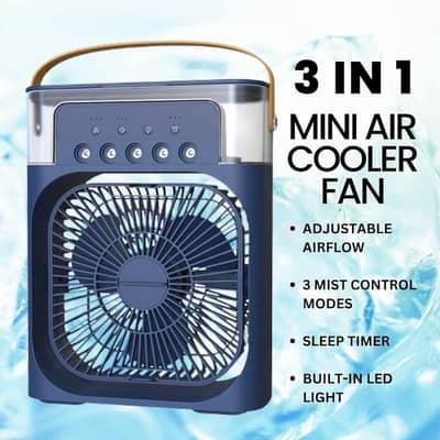 mini air cooler with mist spray with rgb lights