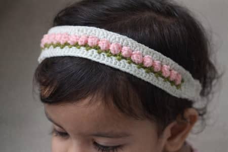 handmade crochet baby floral headband