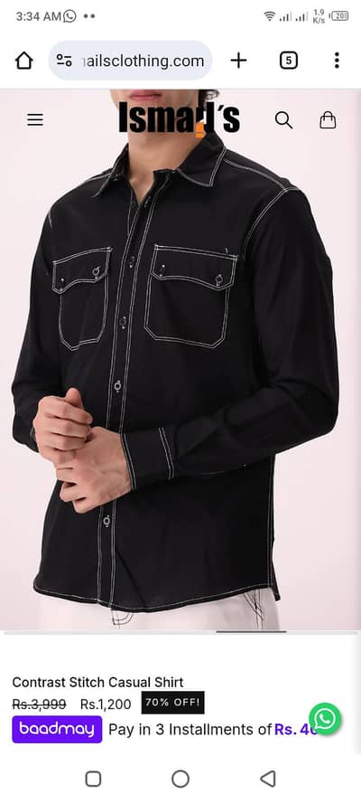ismail brand casual shirt contrast stitch  brand new