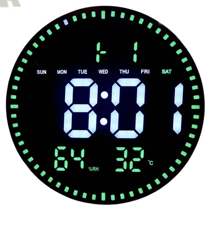 Round digital wall clock 0