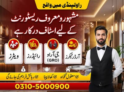 ایک مشہور و معروف ریسٹورنٹ کے لیے تجربہ کار ویٹرز درکار ہیں۔