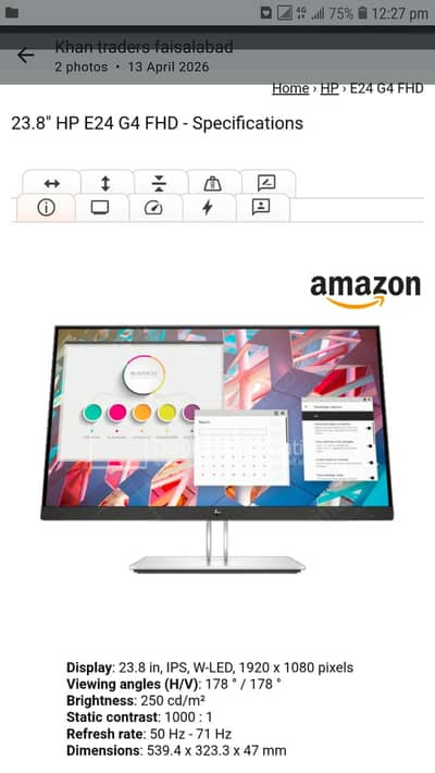 Hp 24" borderless led