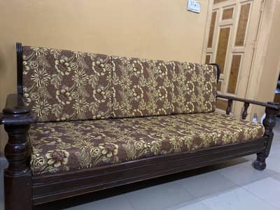 3-Seater Solid Wooden Sofa for Sale