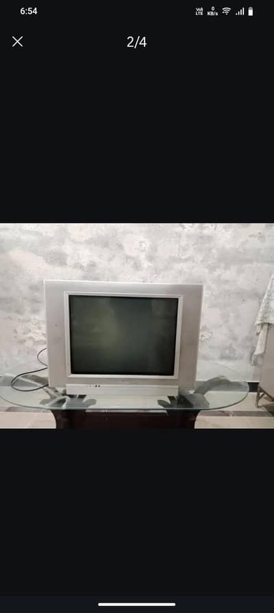 Philips T. V with glass table