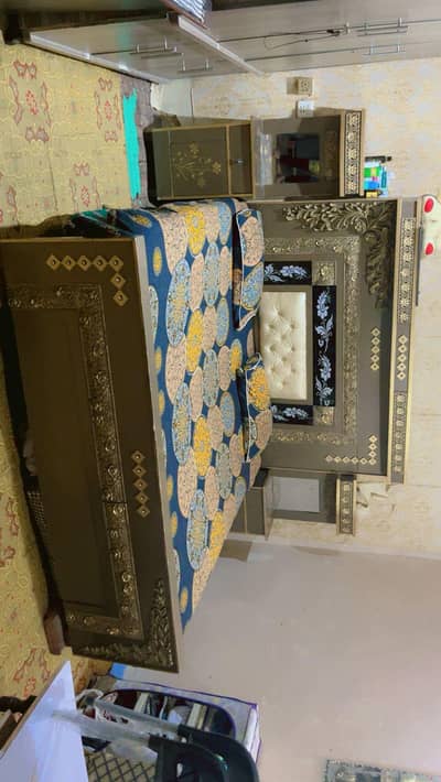 Chanyoti King Bed And Site Table  10/10 condition
