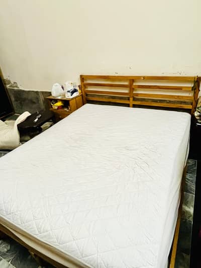 Wooden King size Bed with Spring Mattress