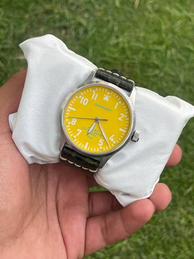 100 percent original pop pilot watch for men's with leather strap