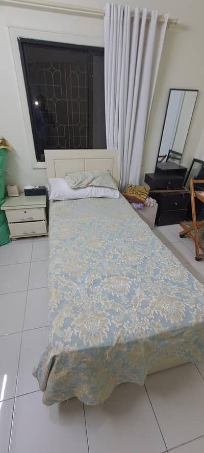 Single Beds + Mattress + Side Tables