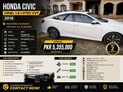 > Honda Civic Oriel 1.8 i-VTEC CVT 2018 >