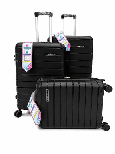 Imported PP Trolley Bag Set 3 Pcs | Hard Shell Travel Suitcase