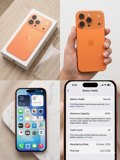 iPhone 17 pro , 512 gb. . physical Plus esim. . 110 sim time days