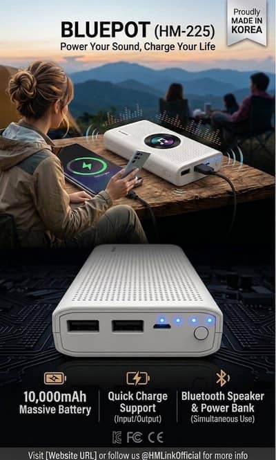 10000 mAh power bank and Bluetooth speaker