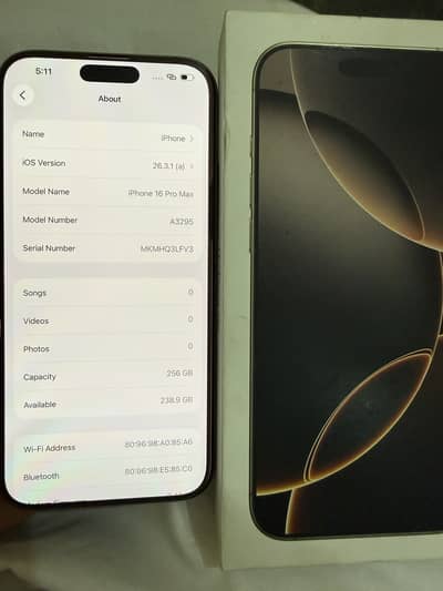 iPhone 16promax 256gb non pta desert tatinium