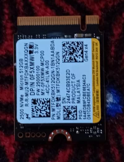 Micron 2500 512GB M. 2 2230 NVMe SSD