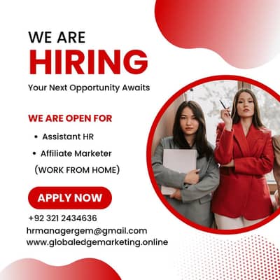 Assistant HR and affiliate marketing ,work from home
