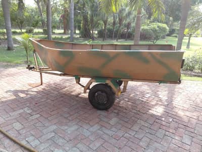 Utility Boat with Yamaha Enduro 8HP Outboard Motor + Stands