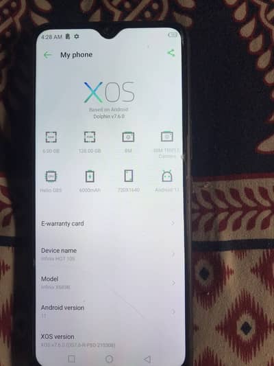 Hot 10s Infinix Ram6 Ron 128gb