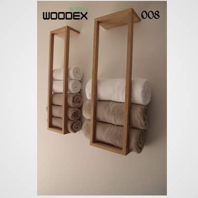 modern wooden towel rack