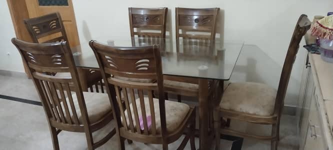 Dining Table with Six Chairs For Sale