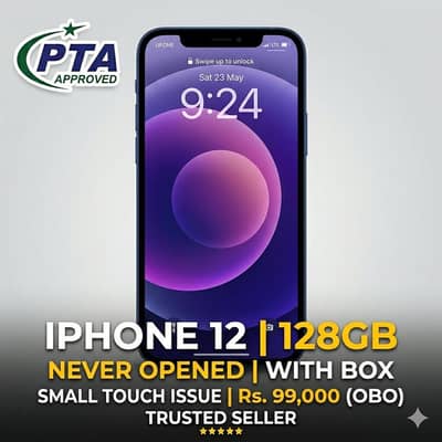 iPhone 12 128GB - 100% Official PTA - With Box - Never Opened