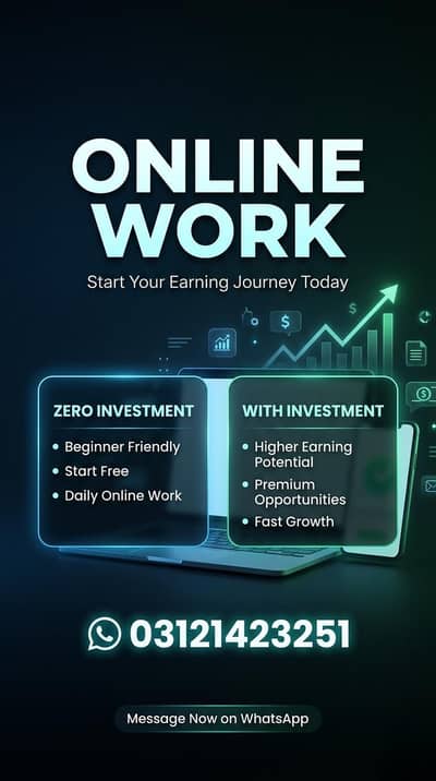 Online Work Available | Zero Investment & With Investment