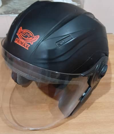 PRIMAX Gloss Black Open-Face Helmet - Brand New (10/10)