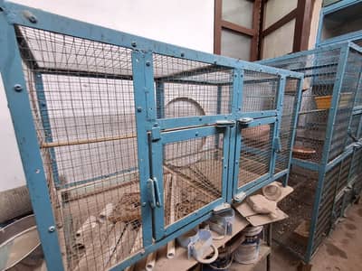 2 & 4 Seperate Portions Solid Angle Iron Breeding Bird Cage