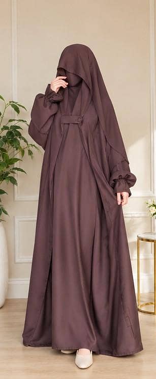 soudi jilbab chocolate brown - new soft premium nida fabric  comfofit